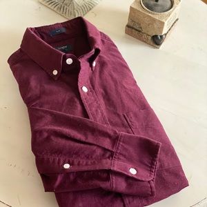 J. Crew Burgundy Oxford Button Down Shirt